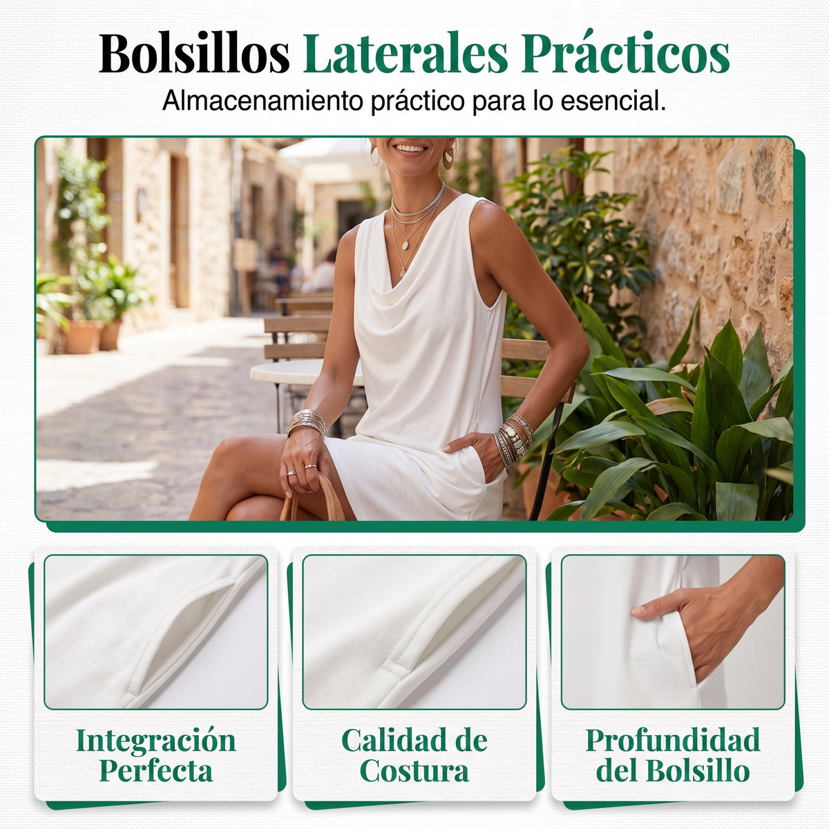 RIVEA STUDIOS | Vestido Entallado Cuello Barco,Sin Mangas