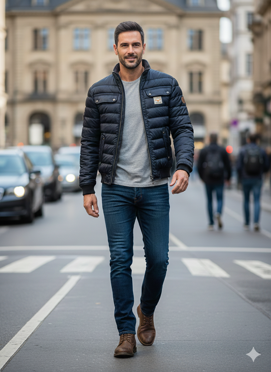 Chaqueta acolchada urbana y elegante