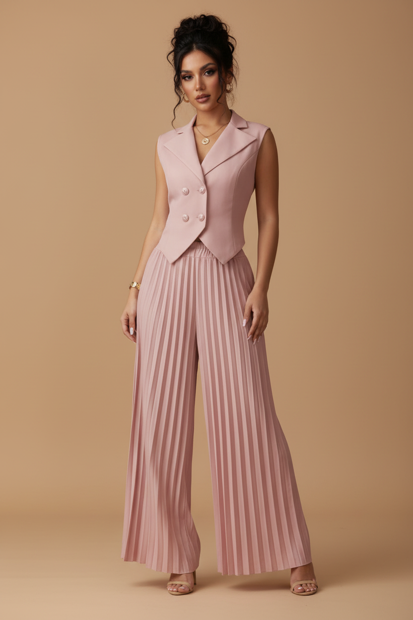 Catalina | Conjunto Top y Pantalón Plisado