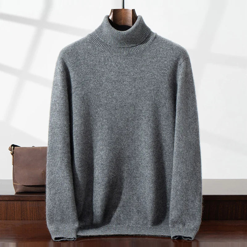 Elegante jersey de cuello alto de cachemira