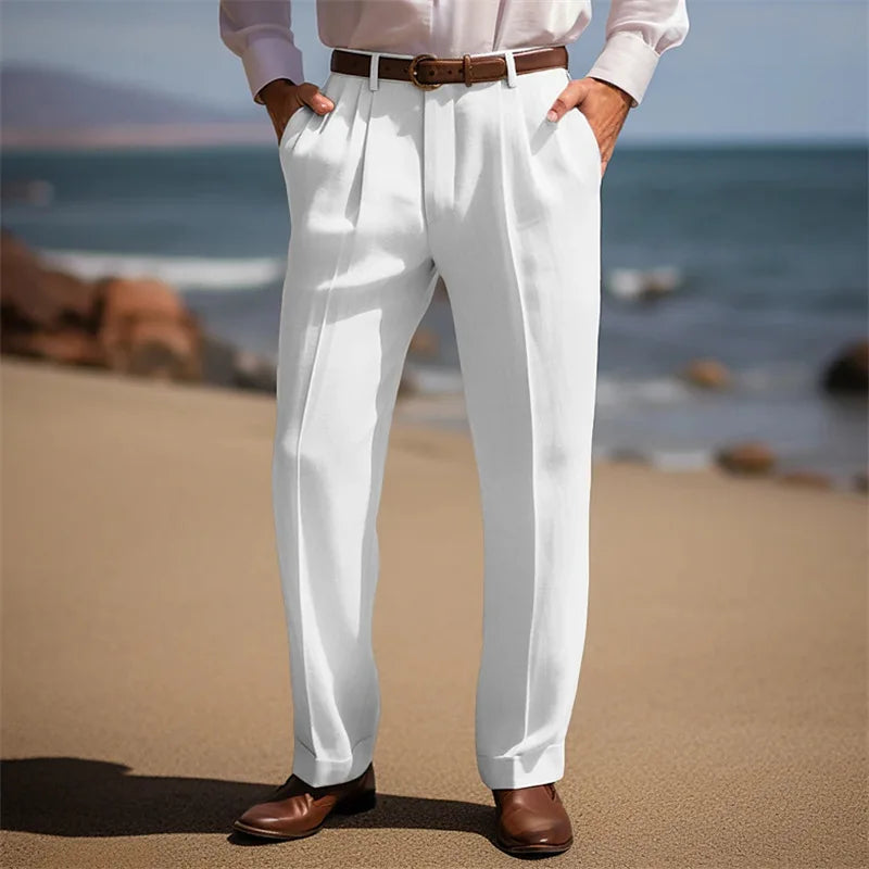 Pantalones elegantes de lino
