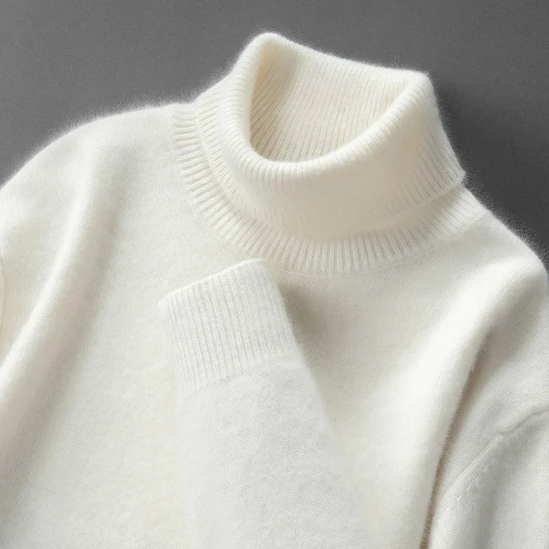 Elegante jersey de cuello alto de cachemira