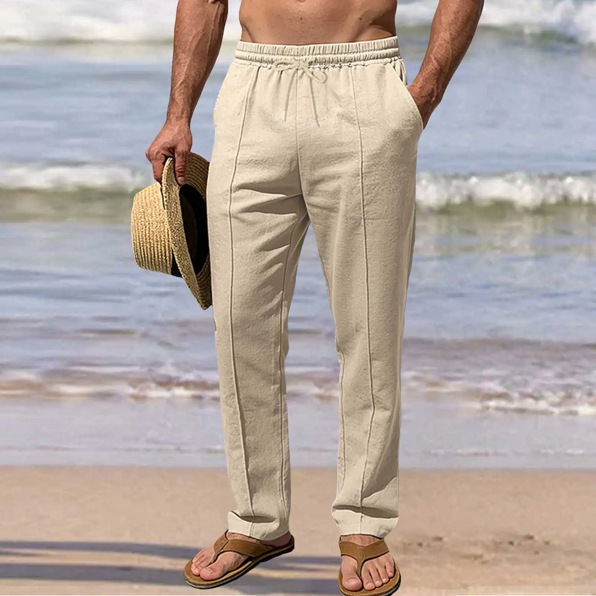 Pantalones elegantes de algodón para el verano
