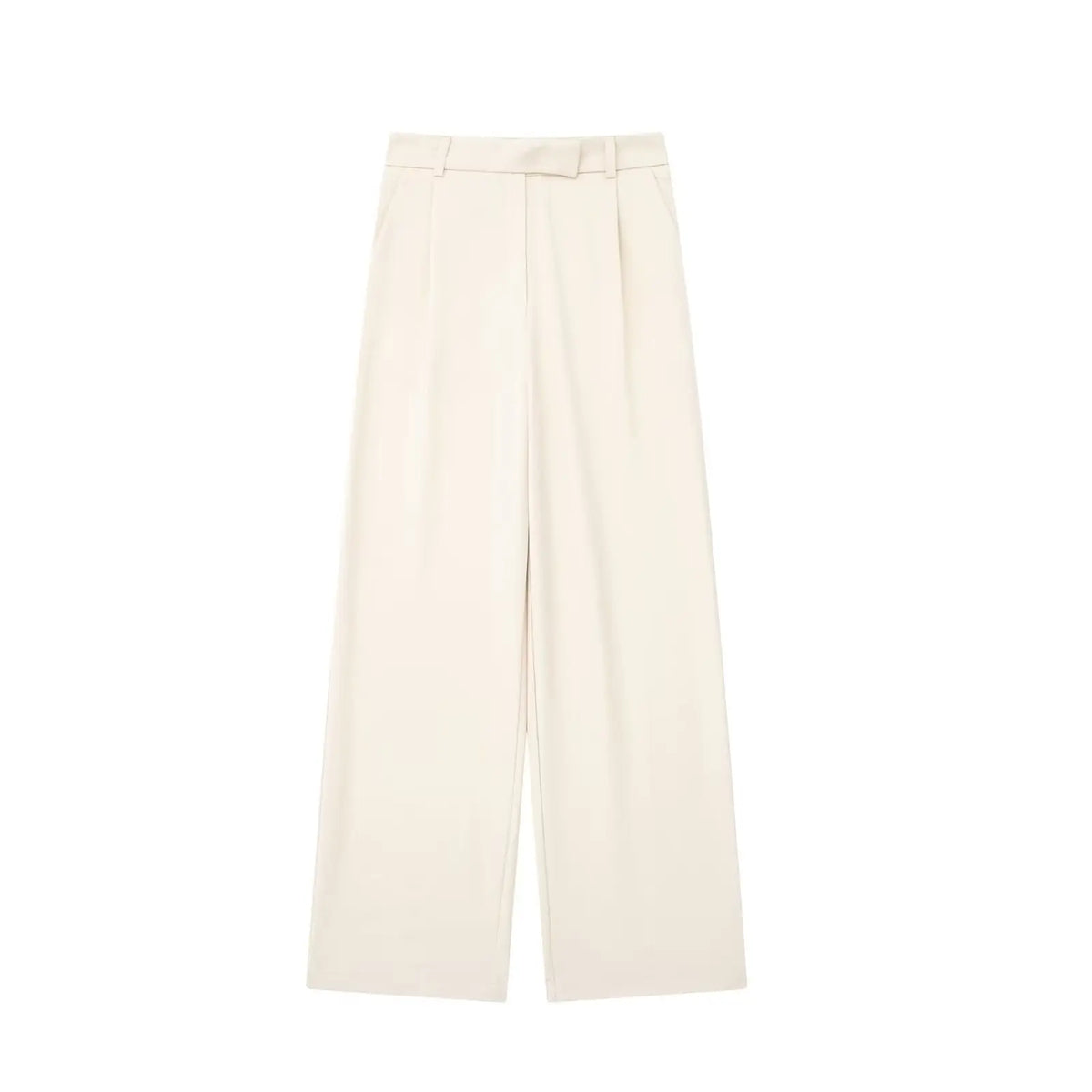 Pantalones rectos de mujer Willshela, de moda, con cremallera frontal lisa, estilo vintage, de cintura alta y largo completo, pantalones elegantes para mujer