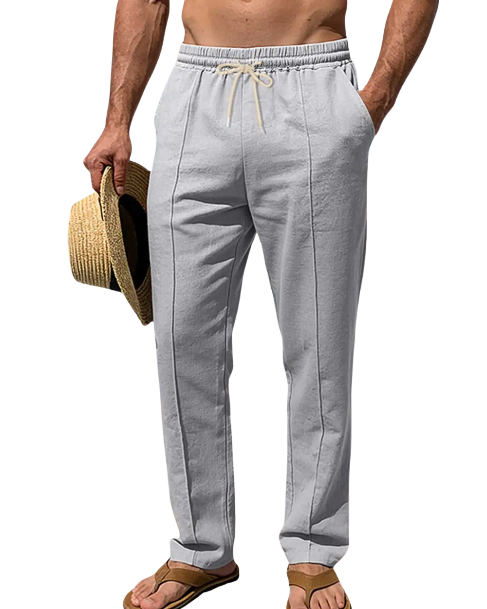 Pantalones elegantes de algodón para el verano
