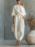 Beatrice | Completo Monospalla Drappeggiato