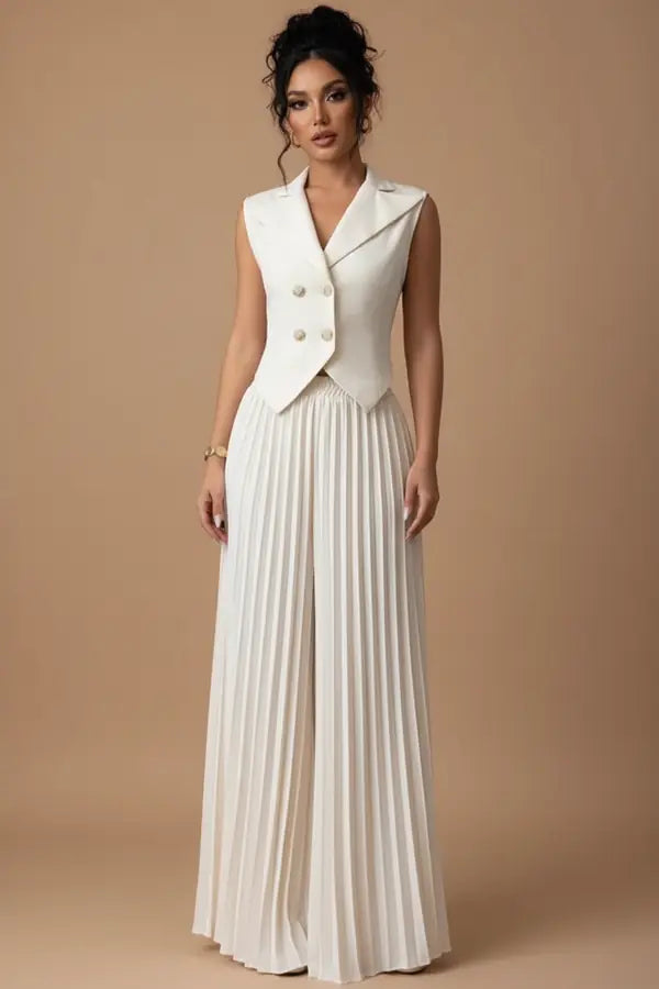 Catalina | Conjunto Top y Pantalón Plisado